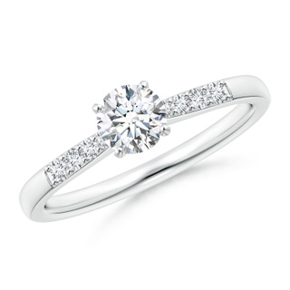 4.9mm GVS2 Solitaire Diamond Tapered Shank Engagement Ring with Accents in P950 Platinum