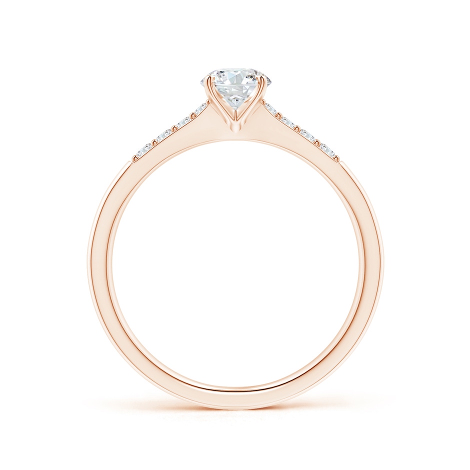 4.9mm GVS2 Solitaire Diamond Tapered Shank Engagement Ring with Accents in Rose Gold side-1