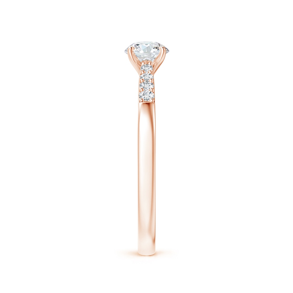 4.9mm GVS2 Solitaire Diamond Tapered Shank Engagement Ring with Accents in Rose Gold side-2