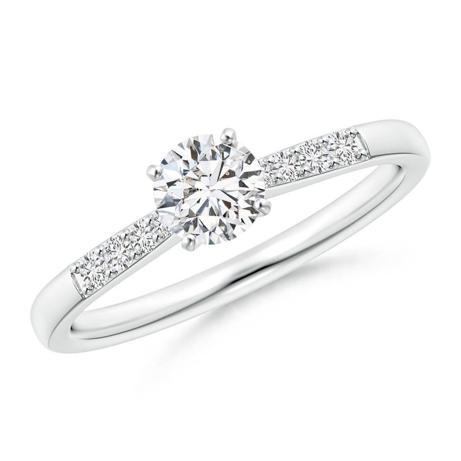 4.9mm HSI2 Solitaire Diamond Tapered Shank Engagement Ring with Accents in P950 Platinum 