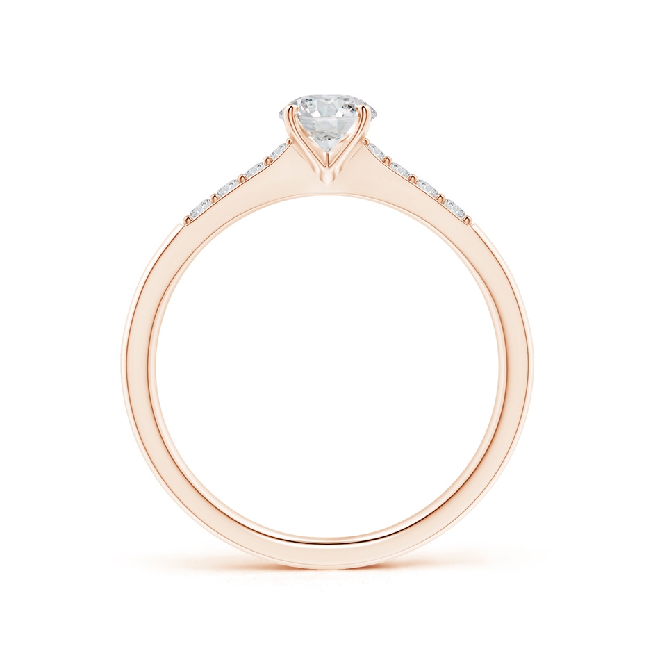 4.9mm HSI2 Solitaire Diamond Tapered Shank Engagement Ring with Accents in Rose Gold side-1