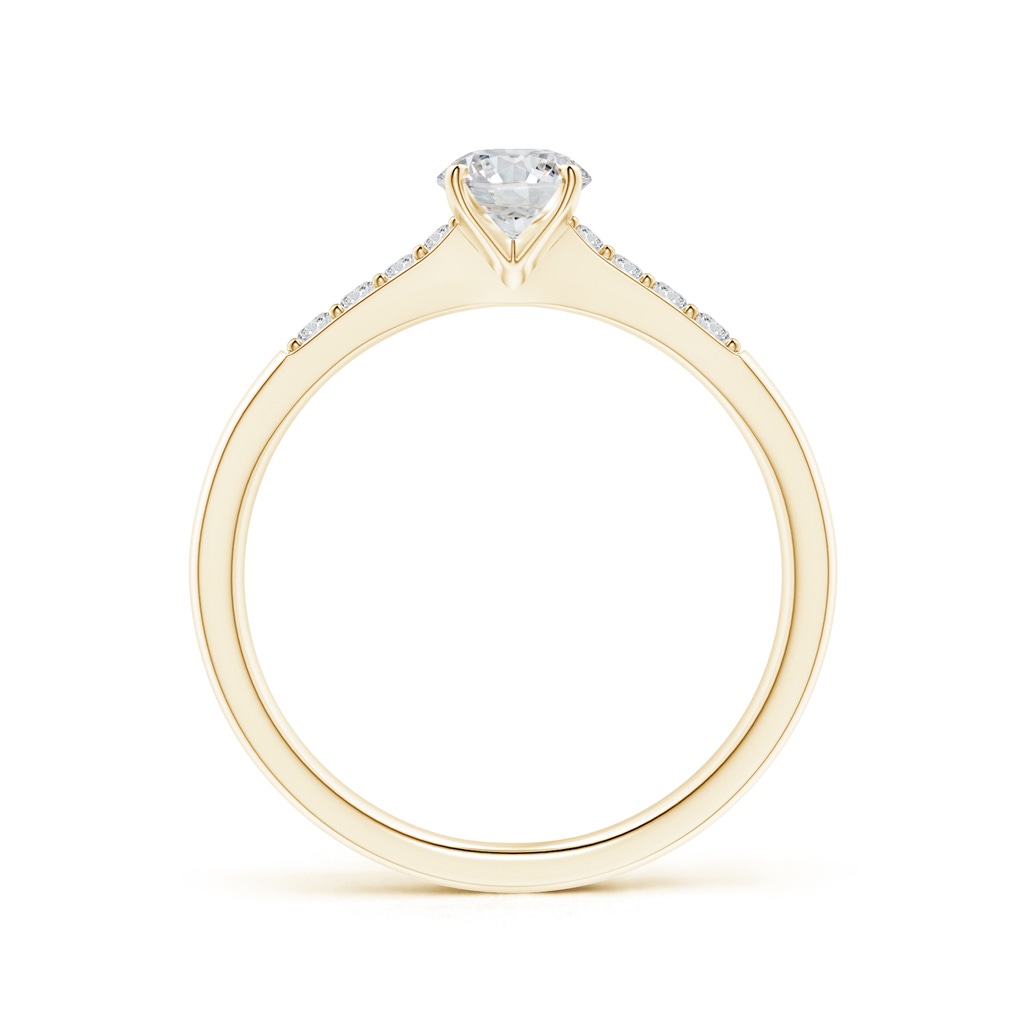 4.9mm HSI2 Solitaire Diamond Tapered Shank Engagement Ring with Accents in Yellow Gold Side-1