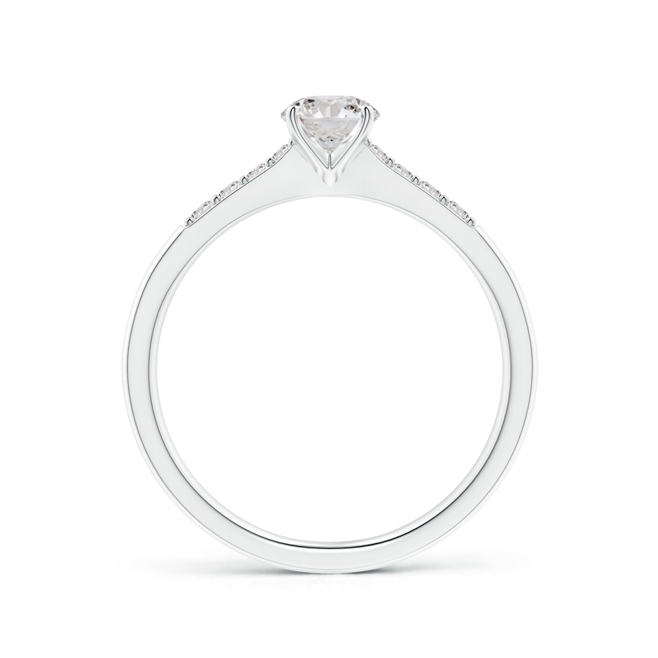 4.9mm IJI1I2 Solitaire Diamond Tapered Shank Engagement Ring with Accents in White Gold side-1