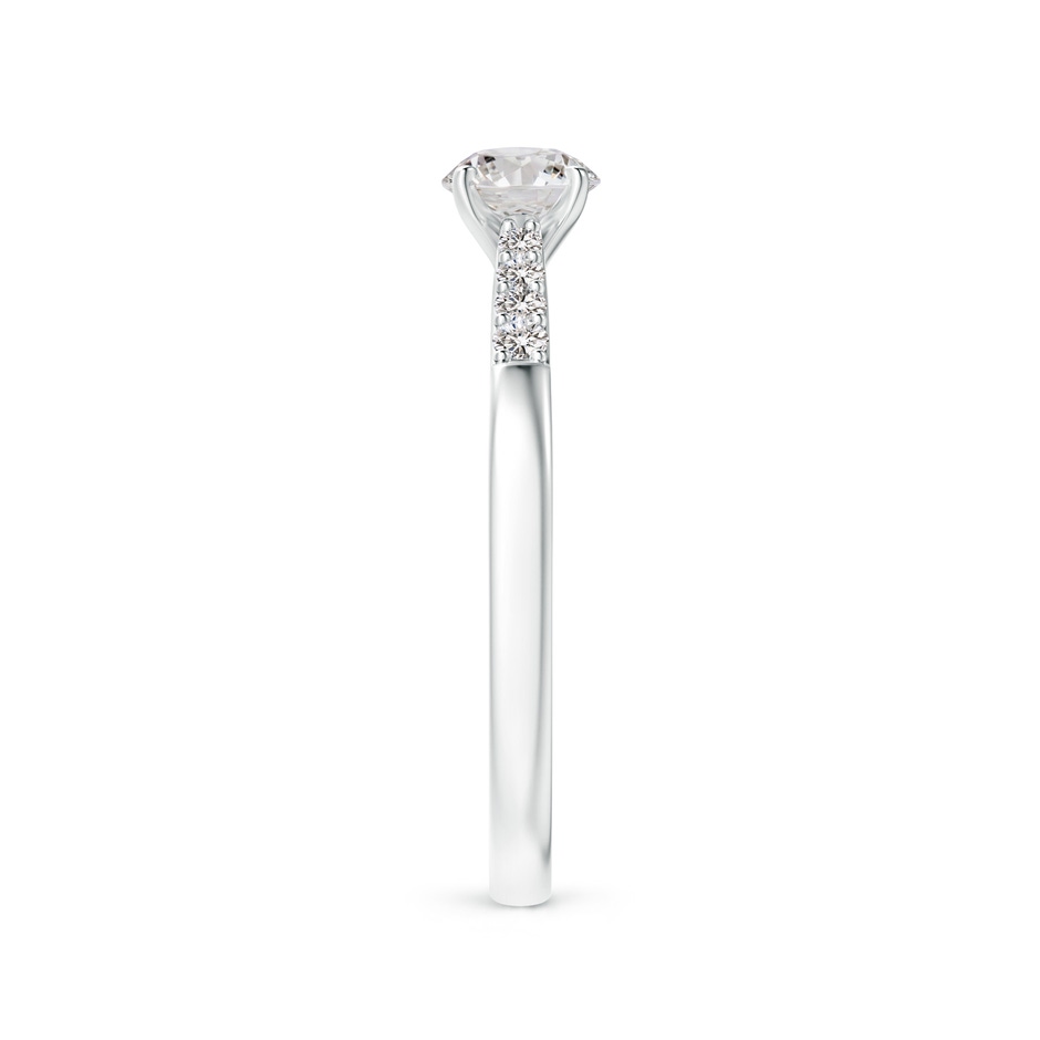 4.9mm IJI1I2 Solitaire Diamond Tapered Shank Engagement Ring with Accents in White Gold side-2
