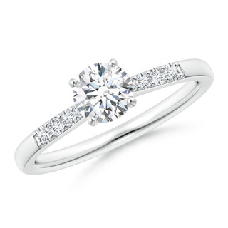 5.6mm GVS2 Solitaire Diamond Tapered Shank Engagement Ring with Accents in P950 Platinum