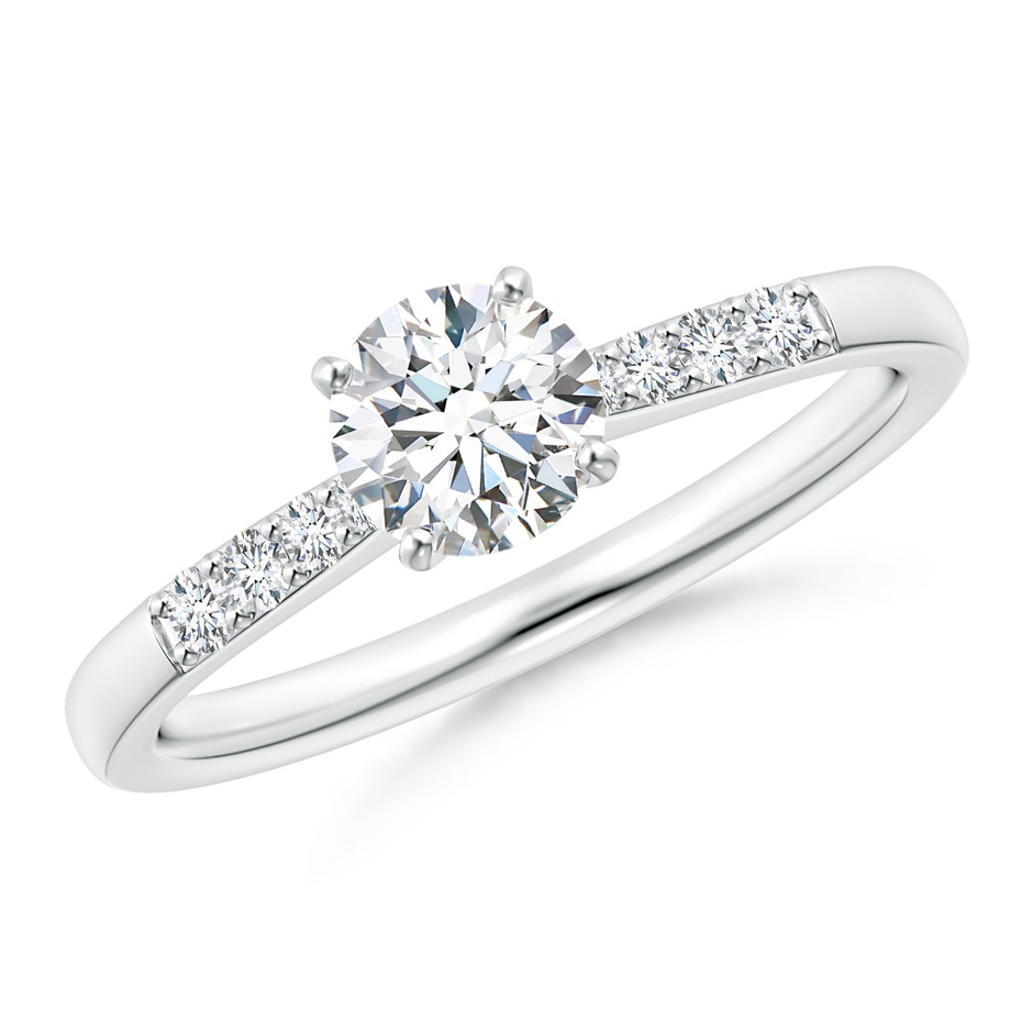 5.6mm GVS2 Solitaire Diamond Tapered Shank Engagement Ring with Accents in P950 Platinum 