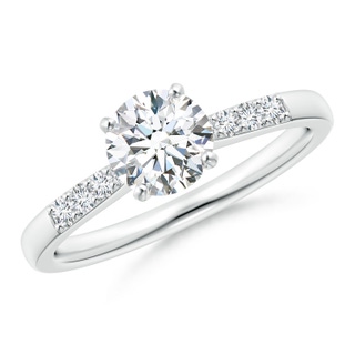 6.1mm GVS2 Solitaire Diamond Tapered Shank Engagement Ring with Accents in P950 Platinum