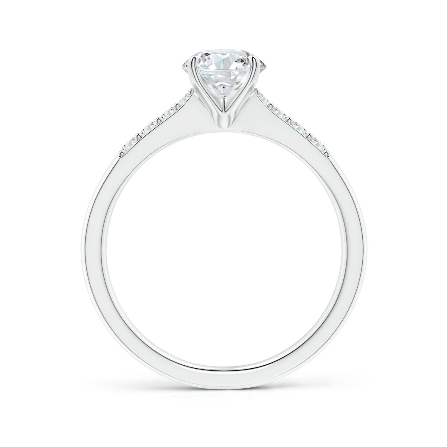 6.1mm GVS2 Solitaire Diamond Tapered Shank Engagement Ring with Accents in P950 Platinum