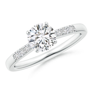 6.1mm HSI2 Solitaire Diamond Tapered Shank Engagement Ring with Accents in P950 Platinum