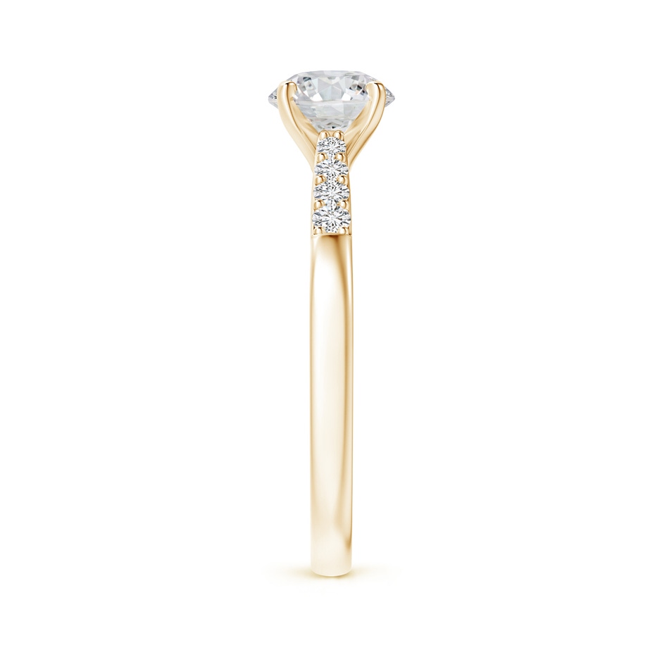6.1mm HSI2 Solitaire Diamond Tapered Shank Engagement Ring with Accents in Yellow Gold side-2