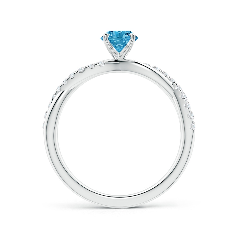 5.2mm AAAA Solitaire Fancy Intense Blue Diamond Twist Shank Engagement Ring with Accents in P950 Platinum side 199