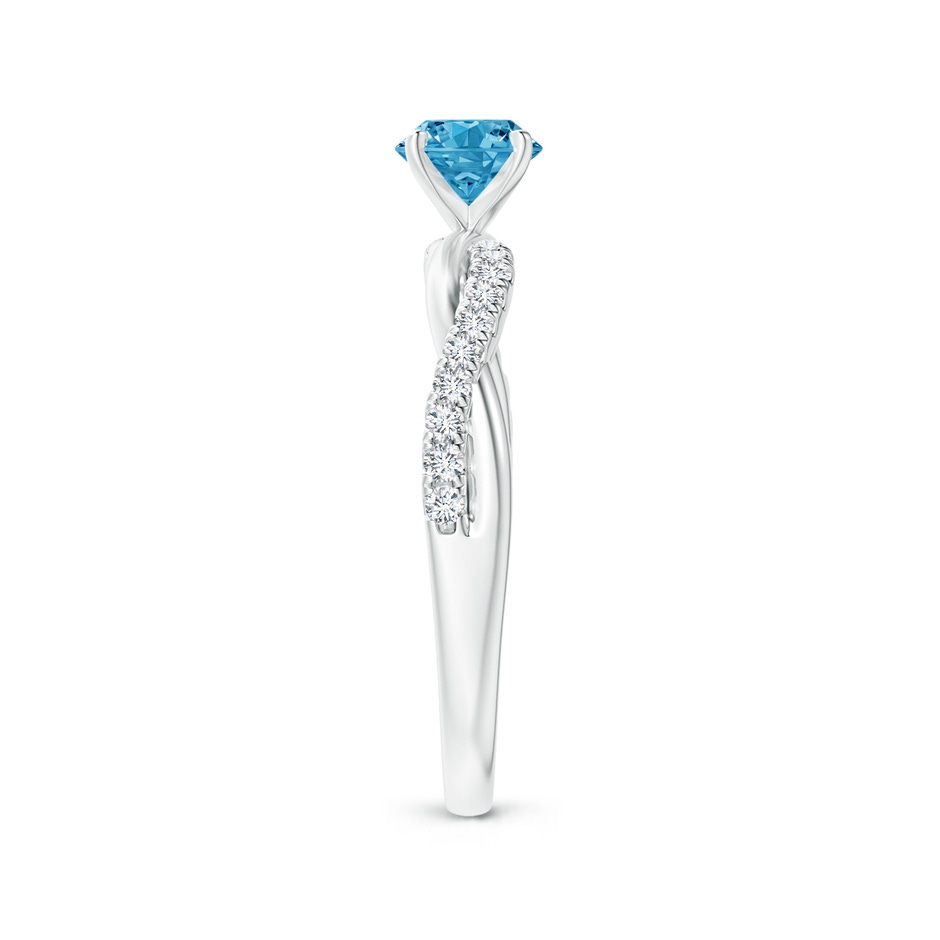 5.2mm AAAA Solitaire Fancy Intense Blue Diamond Twist Shank Engagement Ring with Accents in P950 Platinum side 299
