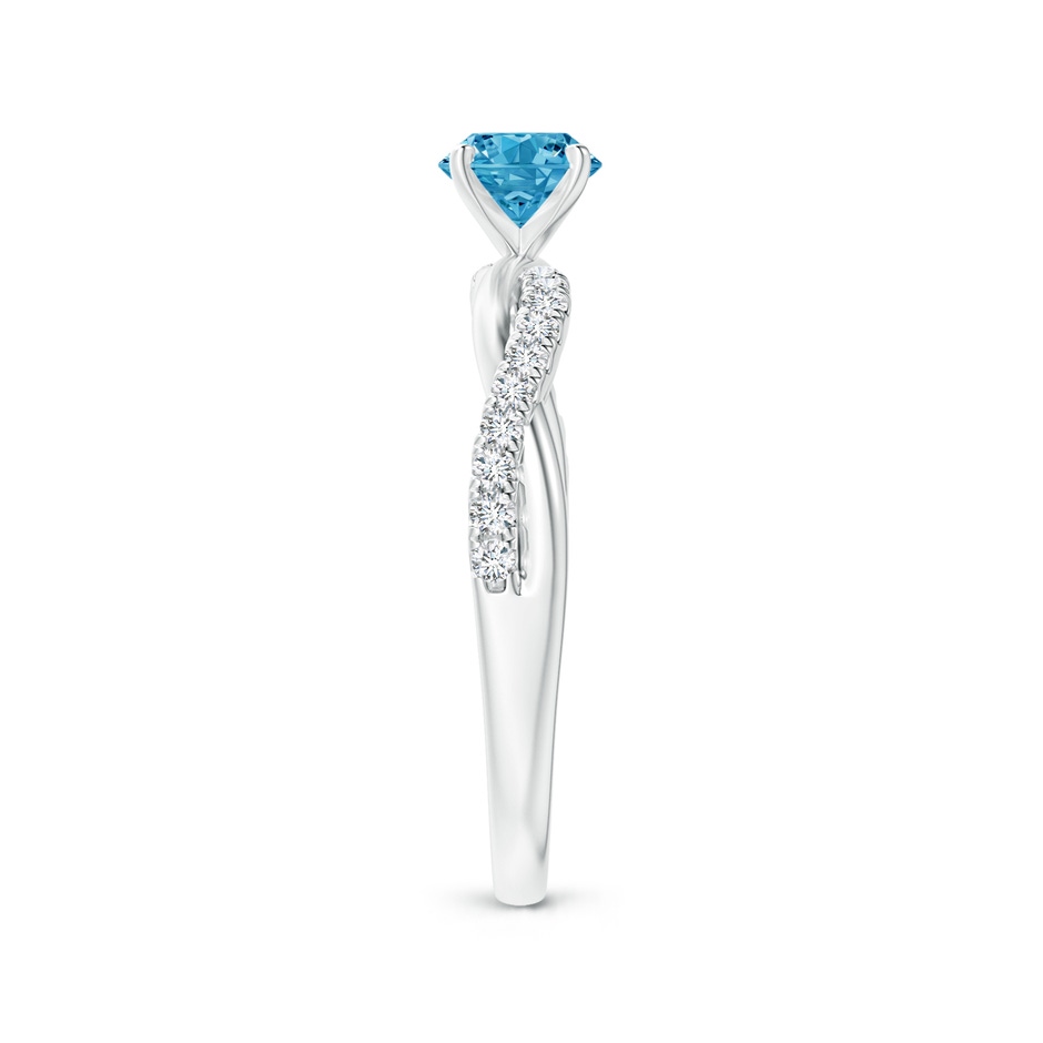 5.2mm AAAA Solitaire Fancy Intense Blue Diamond Twist Shank Engagement Ring with Accents in White Gold side 299