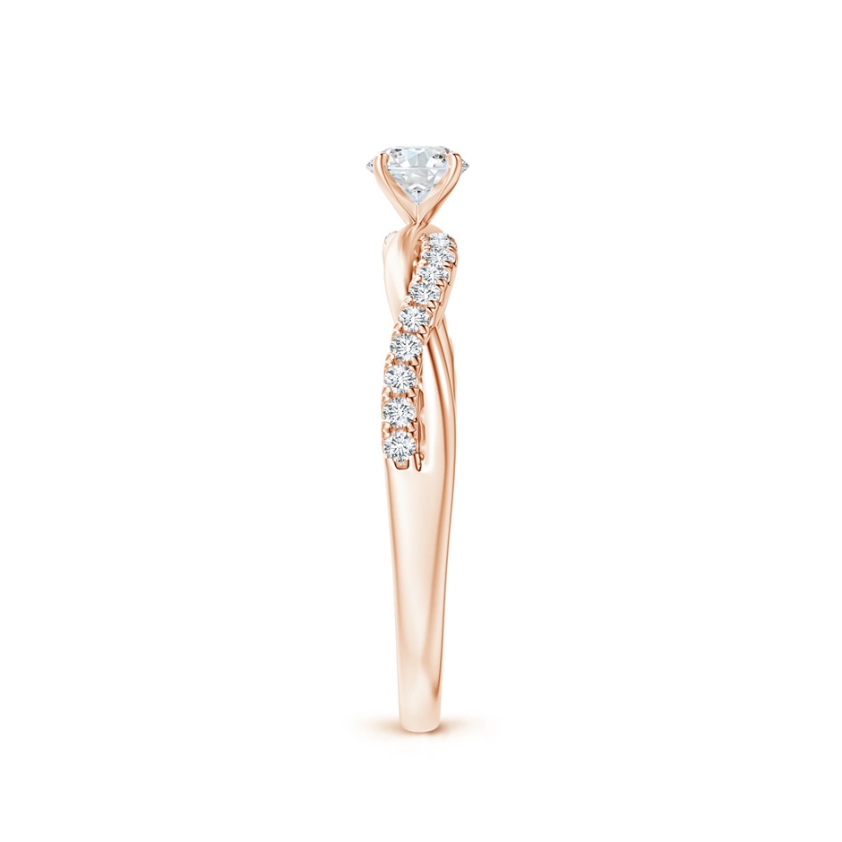 3.8mm GVS2 Solitaire Diamond Twist Shank Engagement Ring with Accents in 9K Rose Gold side-2