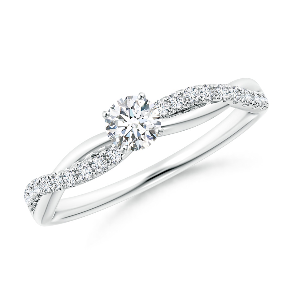 3.8mm GVS2 Solitaire Diamond Twist Shank Engagement Ring with Accents in P950 Platinum 
