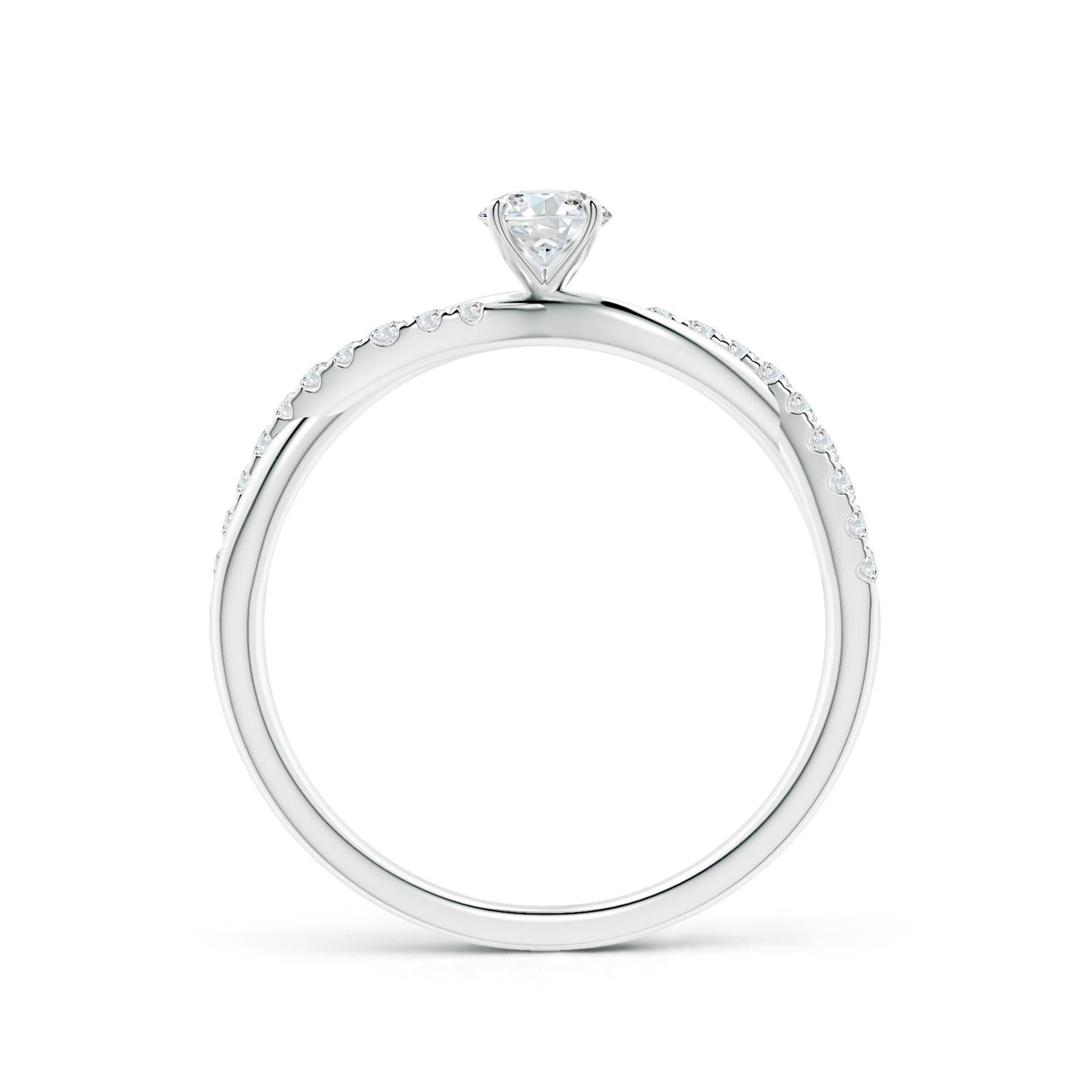 3.8mm GVS2 Solitaire Diamond Twist Shank Engagement Ring with Accents in P950 Platinum