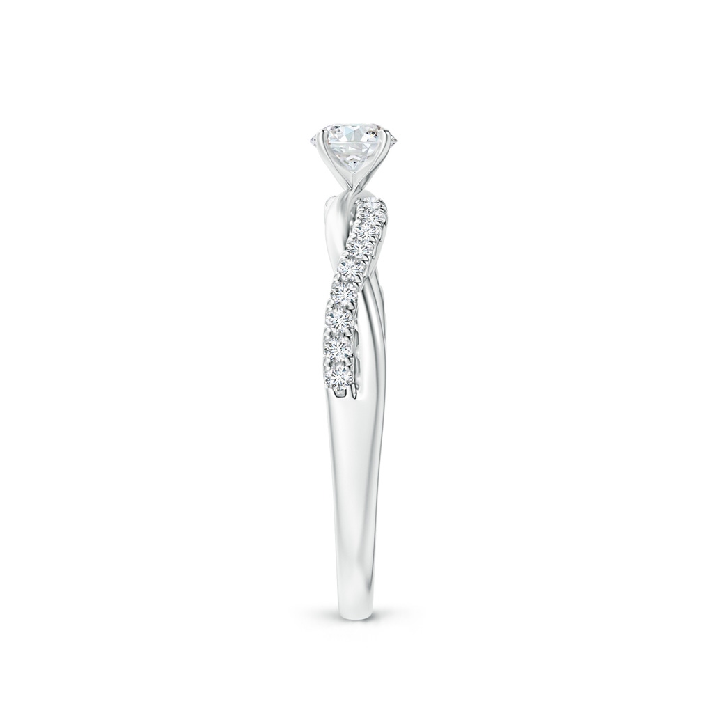 3.8mm GVS2 Solitaire Diamond Twist Shank Engagement Ring with Accents in P950 Platinum Side-2