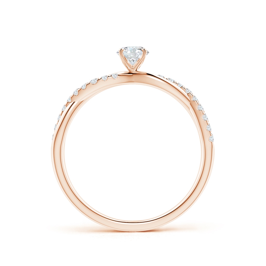 3.8mm GVS2 Solitaire Diamond Twist Shank Engagement Ring with Accents in Rose Gold Side-1