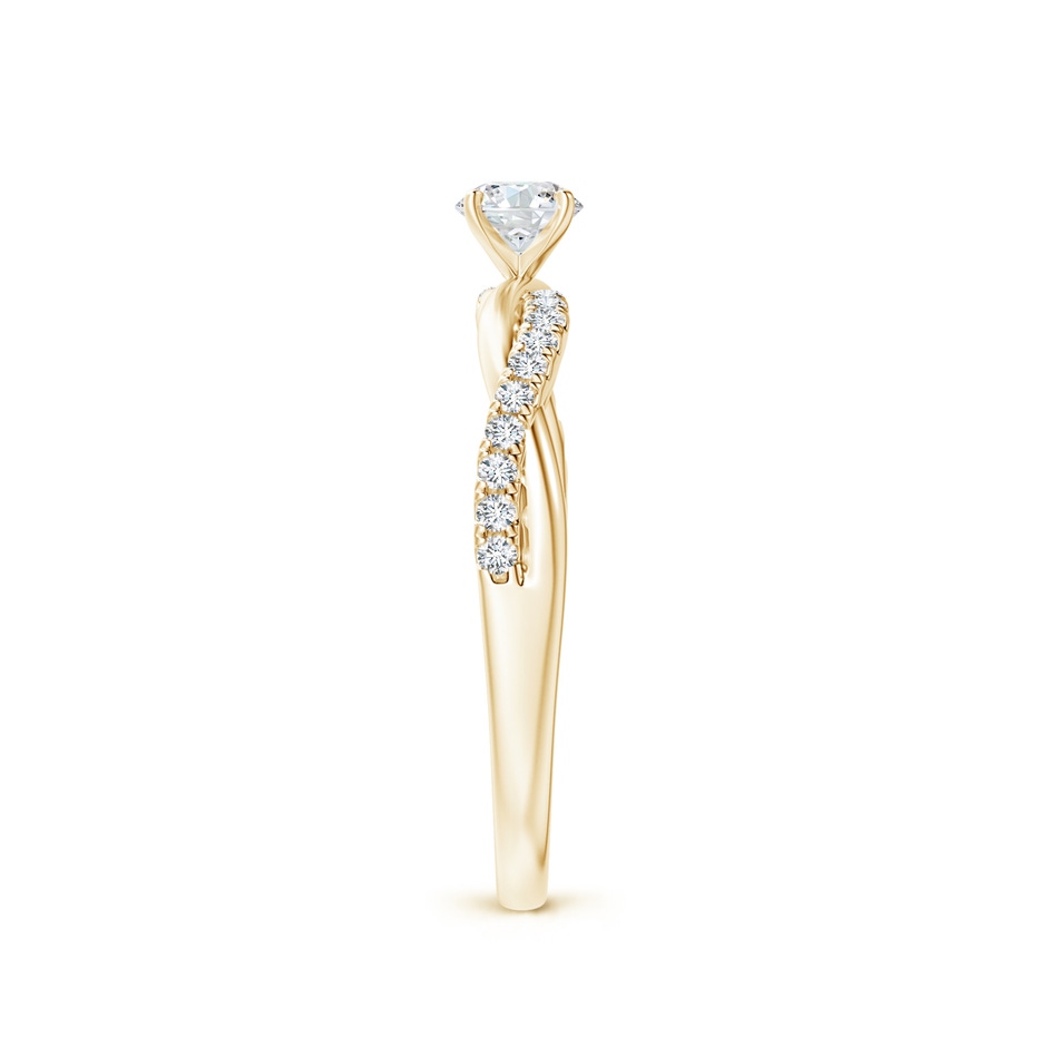 3.8mm GVS2 Solitaire Diamond Twist Shank Engagement Ring with Accents in Yellow Gold side-2