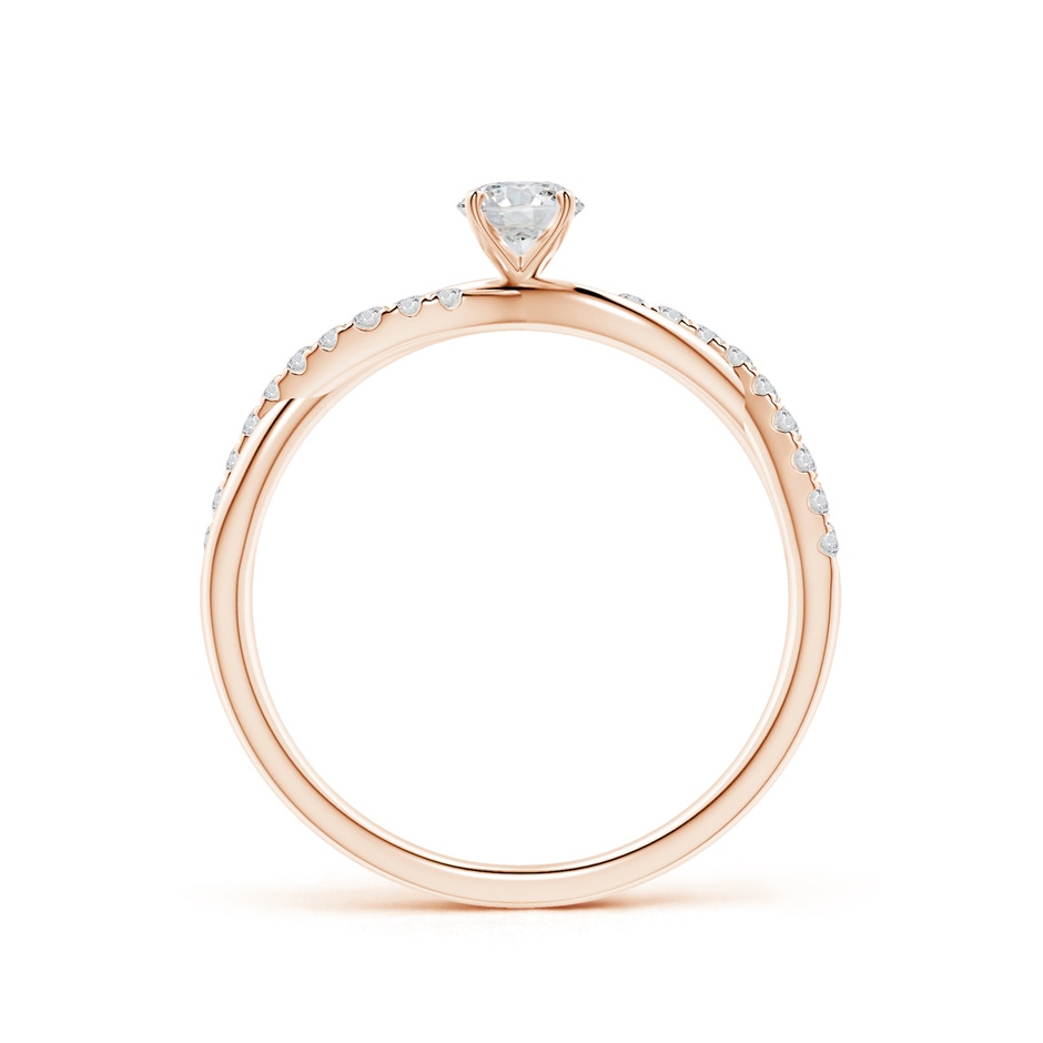 3.8mm HSI2 Solitaire Diamond Twist Shank Engagement Ring with Accents in 9K Rose Gold side-1