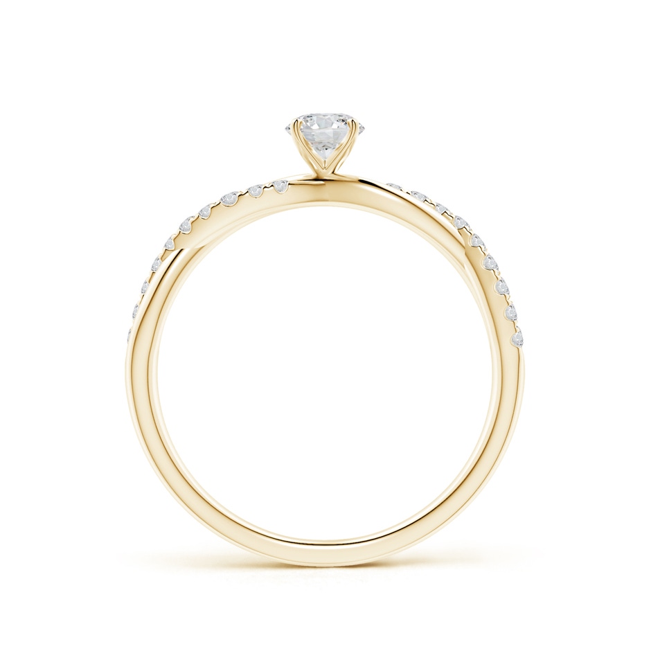 3.8mm HSI2 Solitaire Diamond Twist Shank Engagement Ring with Accents in Yellow Gold side-1