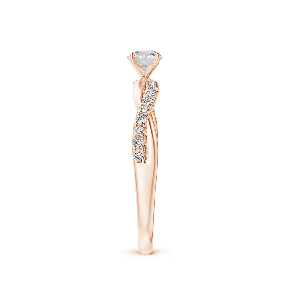 3.8mm IJI1I2 Solitaire Diamond Twist Shank Engagement Ring with Accents in 10K Rose Gold Side-2