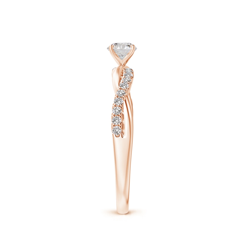 3.8mm IJI1I2 Solitaire Diamond Twist Shank Engagement Ring with Accents in Rose Gold side-2