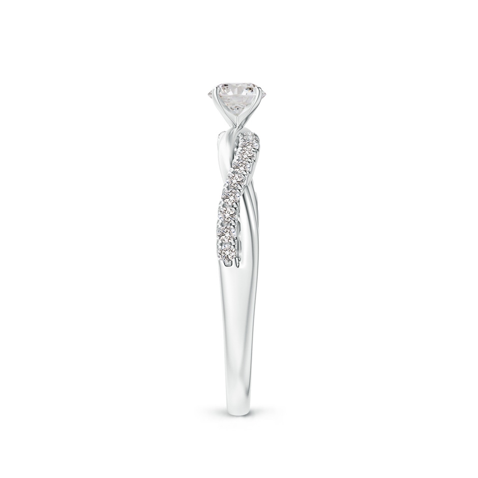 3.8mm IJI1I2 Solitaire Diamond Twist Shank Engagement Ring with Accents in White Gold side-2