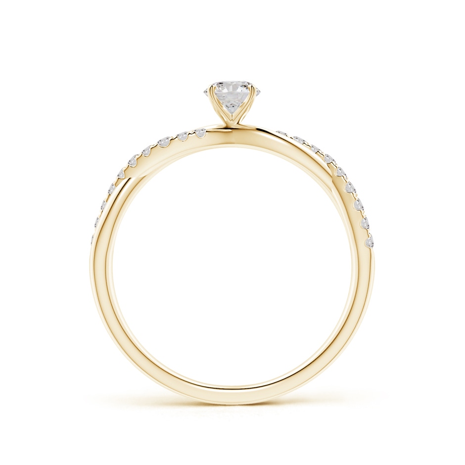 3.8mm IJI1I2 Solitaire Diamond Twist Shank Engagement Ring with Accents in Yellow Gold side-1