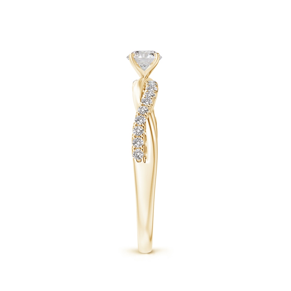 3.8mm IJI1I2 Solitaire Diamond Twist Shank Engagement Ring with Accents in Yellow Gold side-2