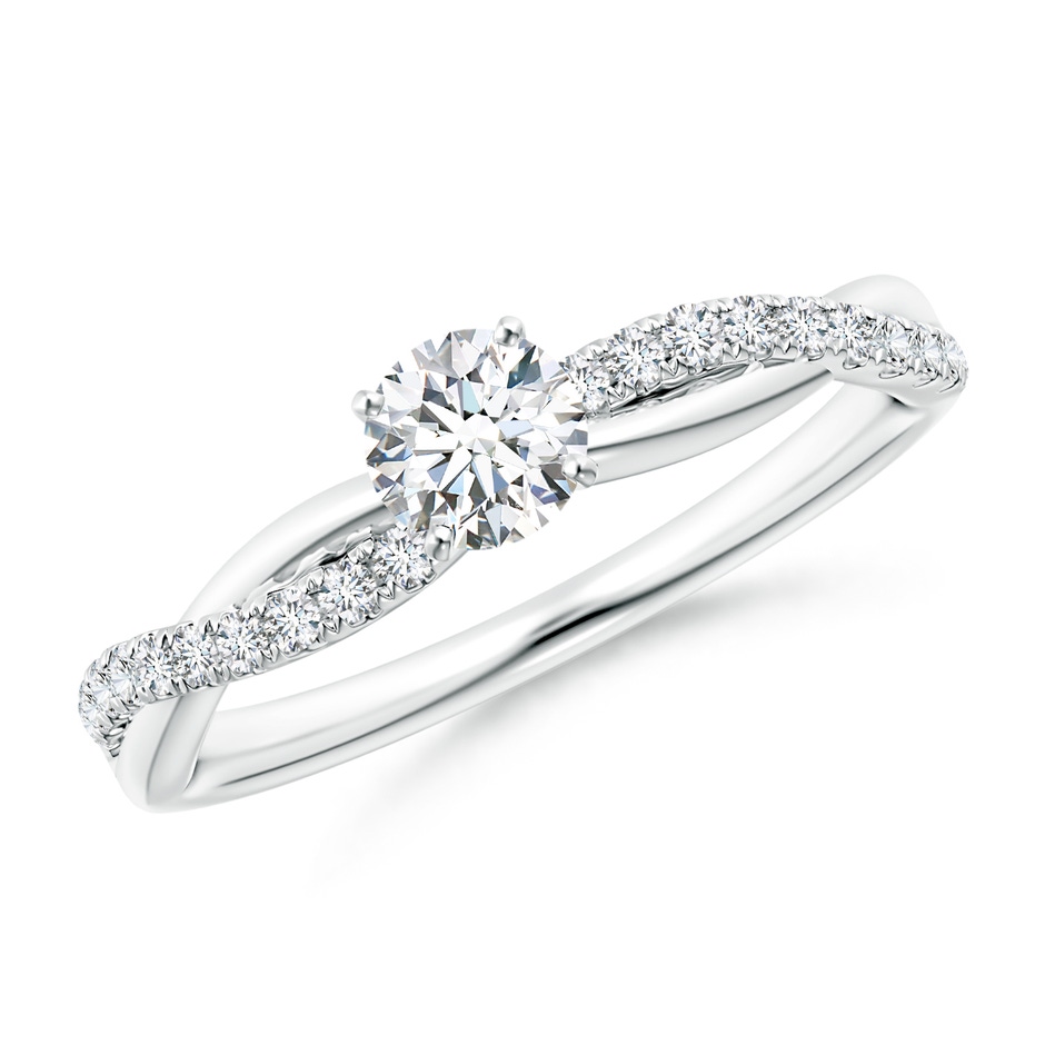 4.5mm GVS2 Solitaire Diamond Twist Shank Engagement Ring with Accents in P950 Platinum 