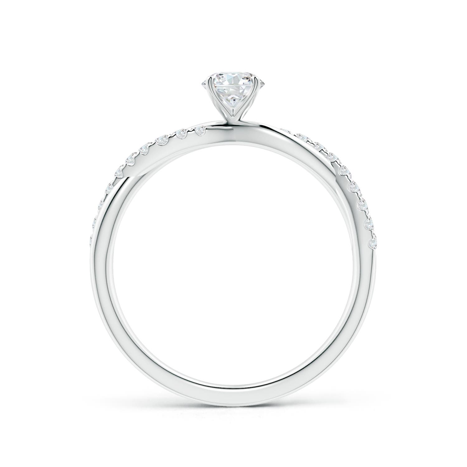 4.5mm GVS2 Solitaire Diamond Twist Shank Engagement Ring with Accents in P950 Platinum