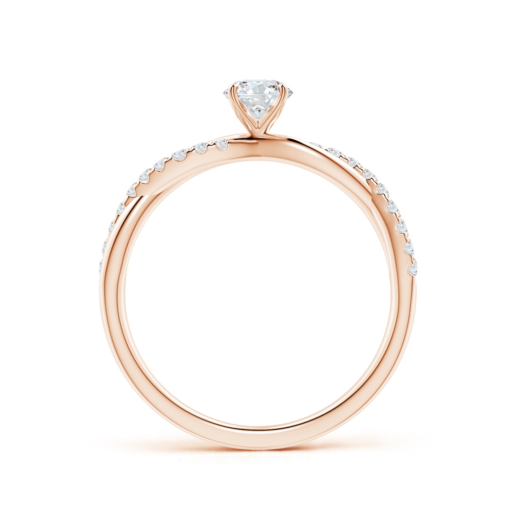 4.5mm GVS2 Solitaire Diamond Twist Shank Engagement Ring with Accents in Rose Gold Side-1