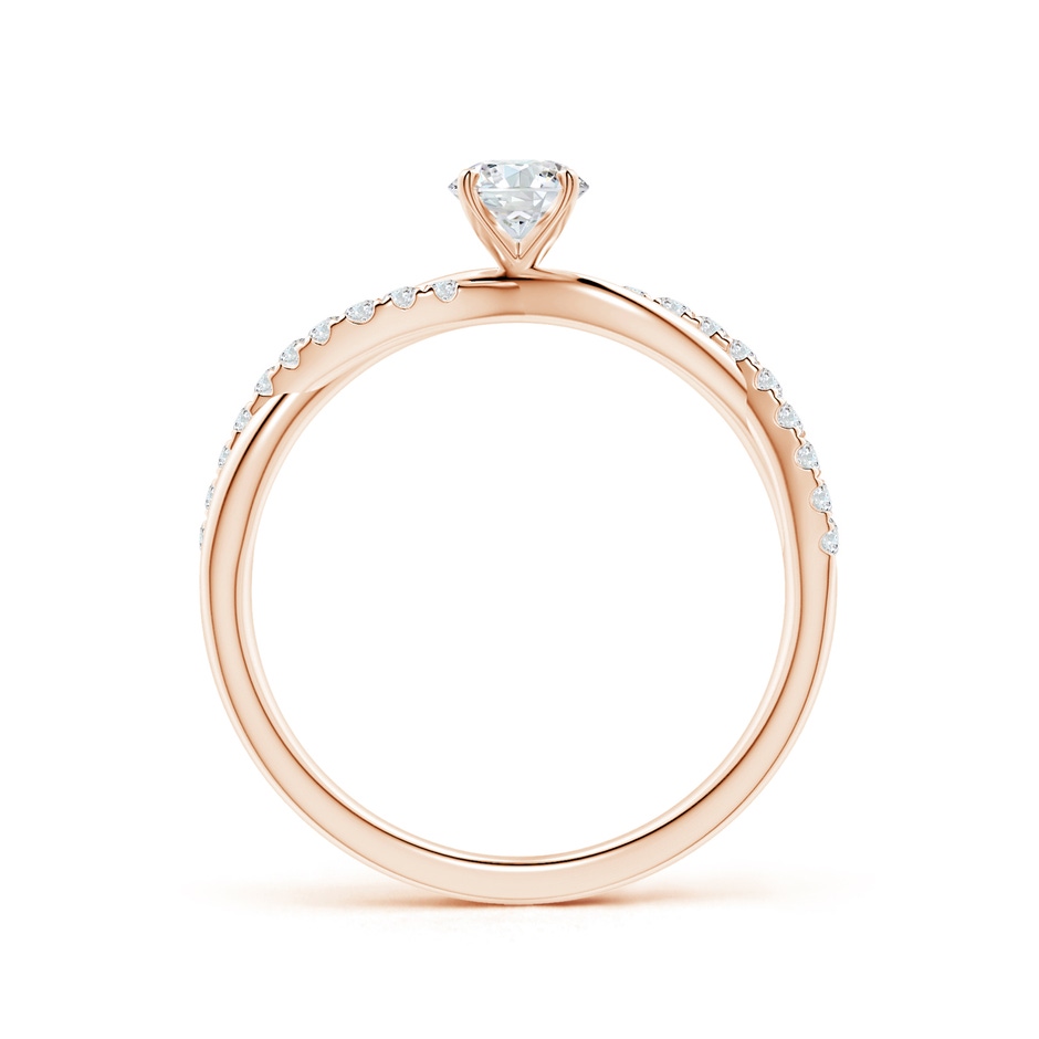 4.5mm GVS2 Solitaire Diamond Twist Shank Engagement Ring with Accents in Rose Gold side-1
