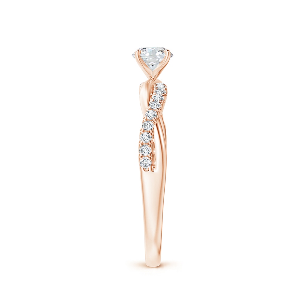 4.5mm GVS2 Solitaire Diamond Twist Shank Engagement Ring with Accents in Rose Gold Side-2