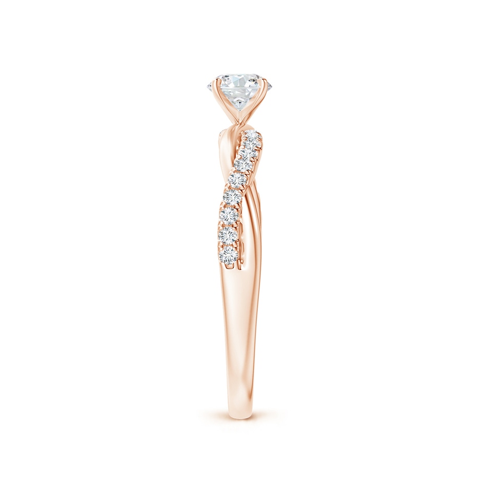 4.5mm GVS2 Solitaire Diamond Twist Shank Engagement Ring with Accents in Rose Gold side-2