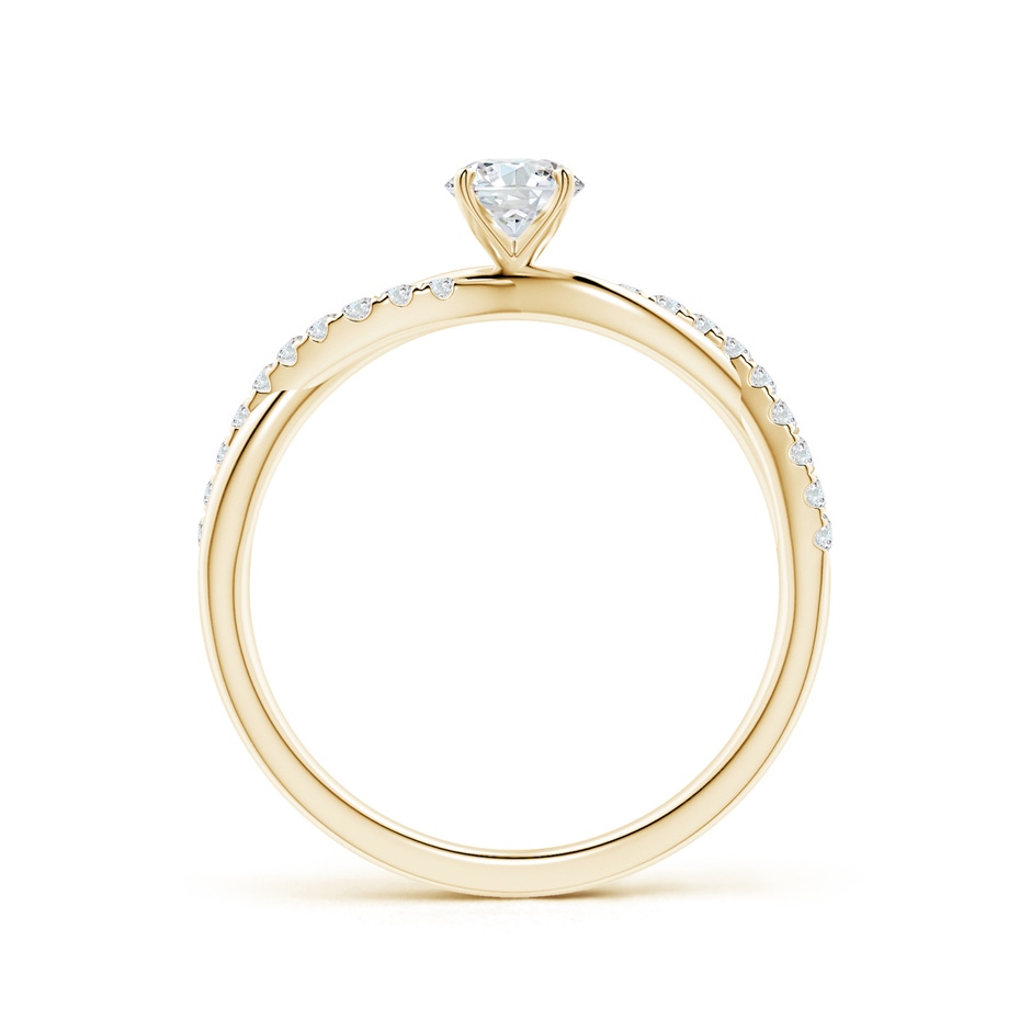 4.5mm GVS2 Solitaire Diamond Twist Shank Engagement Ring with Accents in Yellow Gold side-1
