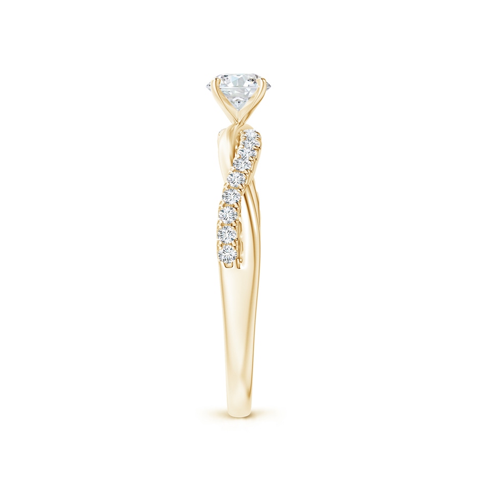 4.5mm GVS2 Solitaire Diamond Twist Shank Engagement Ring with Accents in Yellow Gold side-2