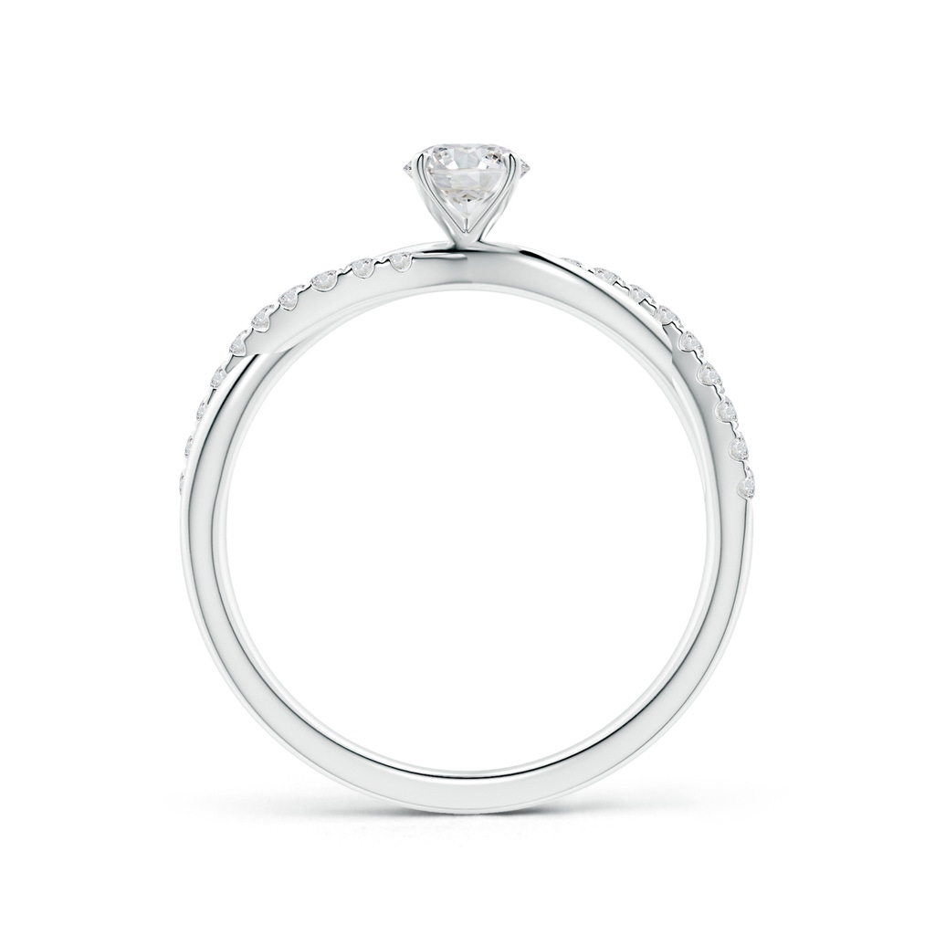 4.5mm HSI2 Solitaire Diamond Twist Shank Engagement Ring with Accents in White Gold Side-1