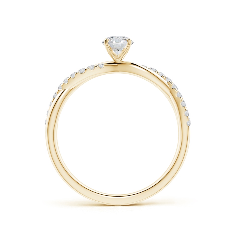 4.5mm HSI2 Solitaire Diamond Twist Shank Engagement Ring with Accents in Yellow Gold side-1