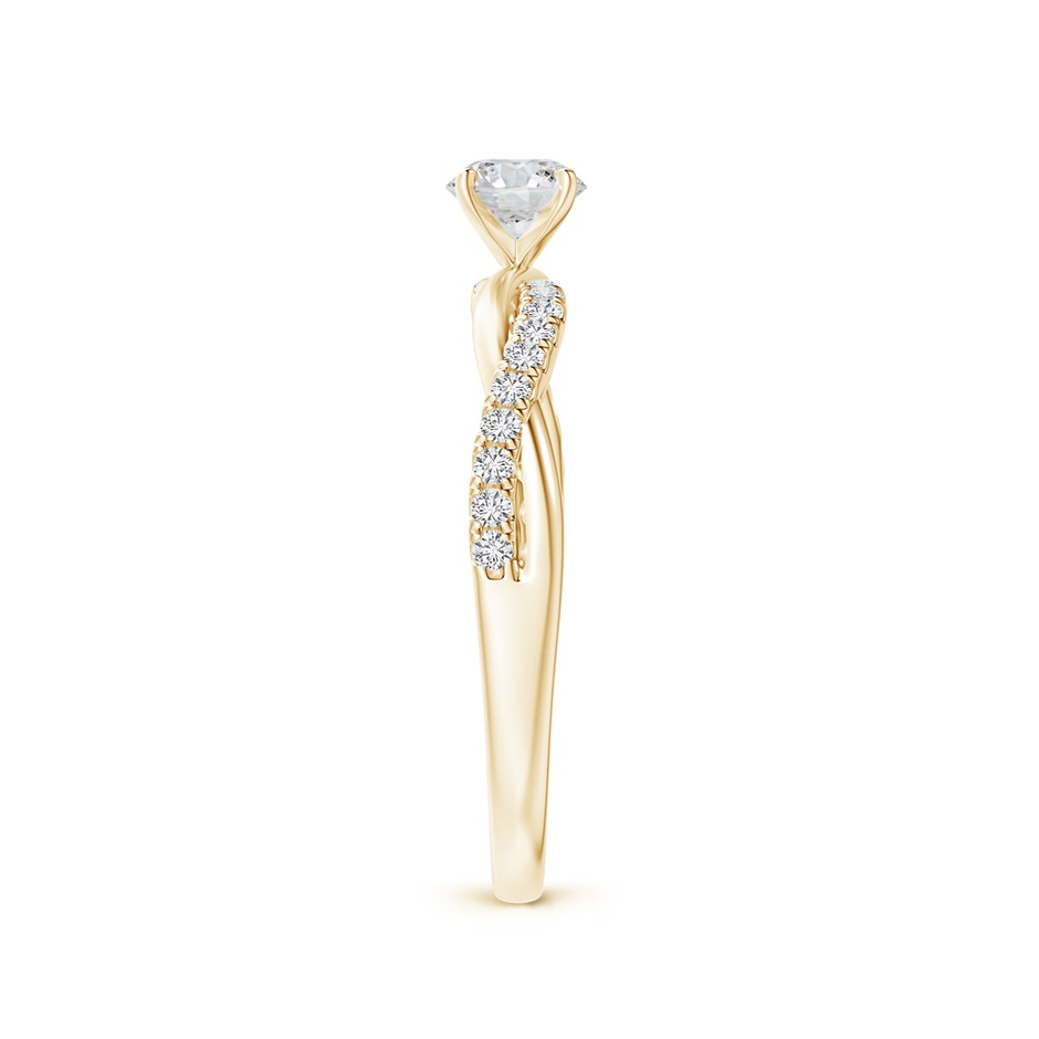 4.5mm HSI2 Solitaire Diamond Twist Shank Engagement Ring with Accents in Yellow Gold side-2