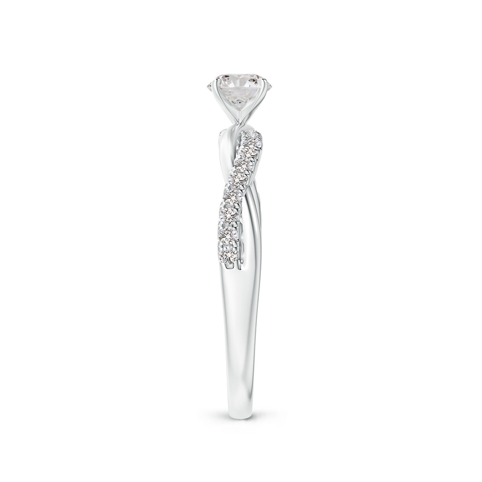 4.5mm IJI1I2 Solitaire Diamond Twist Shank Engagement Ring with Accents in White Gold side-2