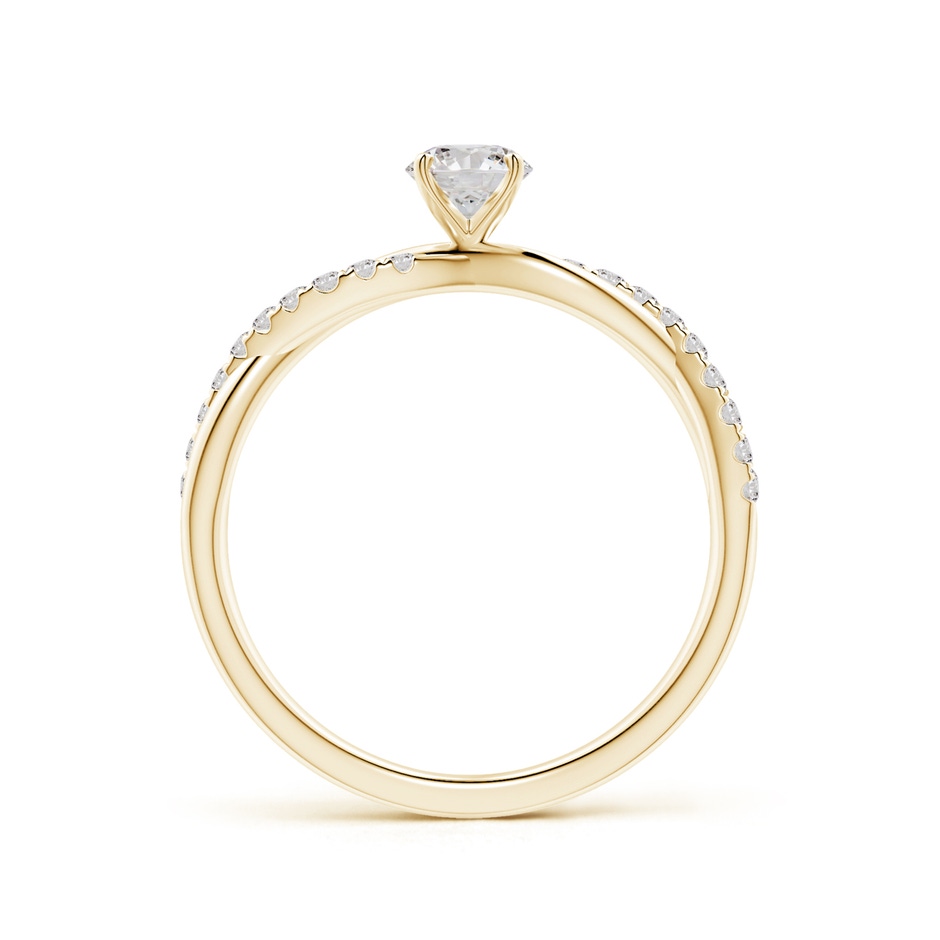 4.5mm IJI1I2 Solitaire Diamond Twist Shank Engagement Ring with Accents in Yellow Gold side-1