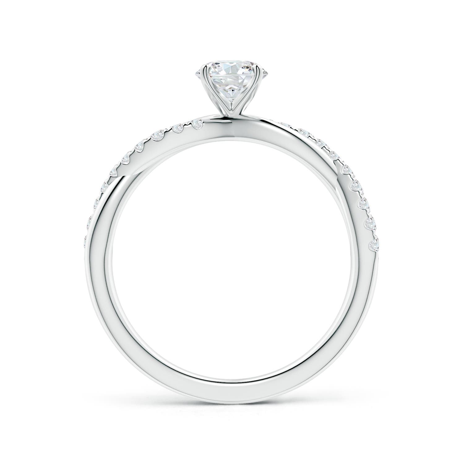 5.2mm GVS2 Solitaire Diamond Twist Shank Engagement Ring with Accents in P950 Platinum