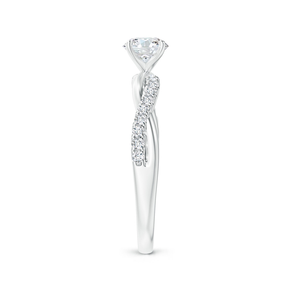 5.2mm GVS2 Solitaire Diamond Twist Shank Engagement Ring with Accents in P950 Platinum side-2