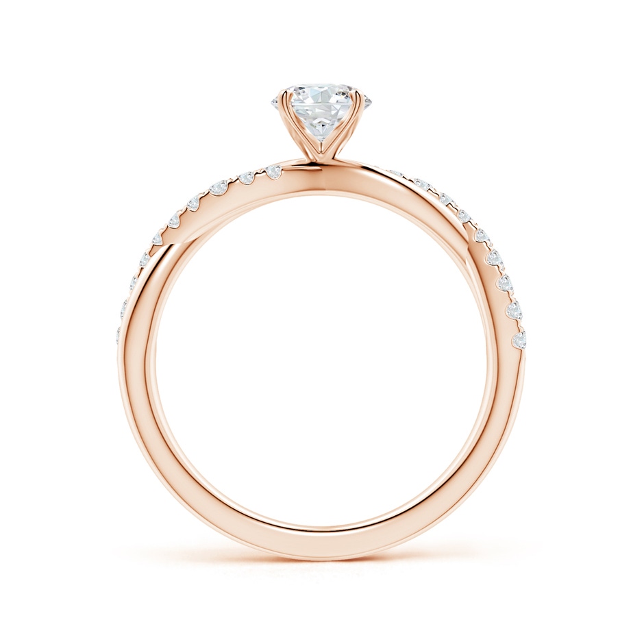 5.2mm GVS2 Solitaire Diamond Twist Shank Engagement Ring with Accents in Rose Gold side-1