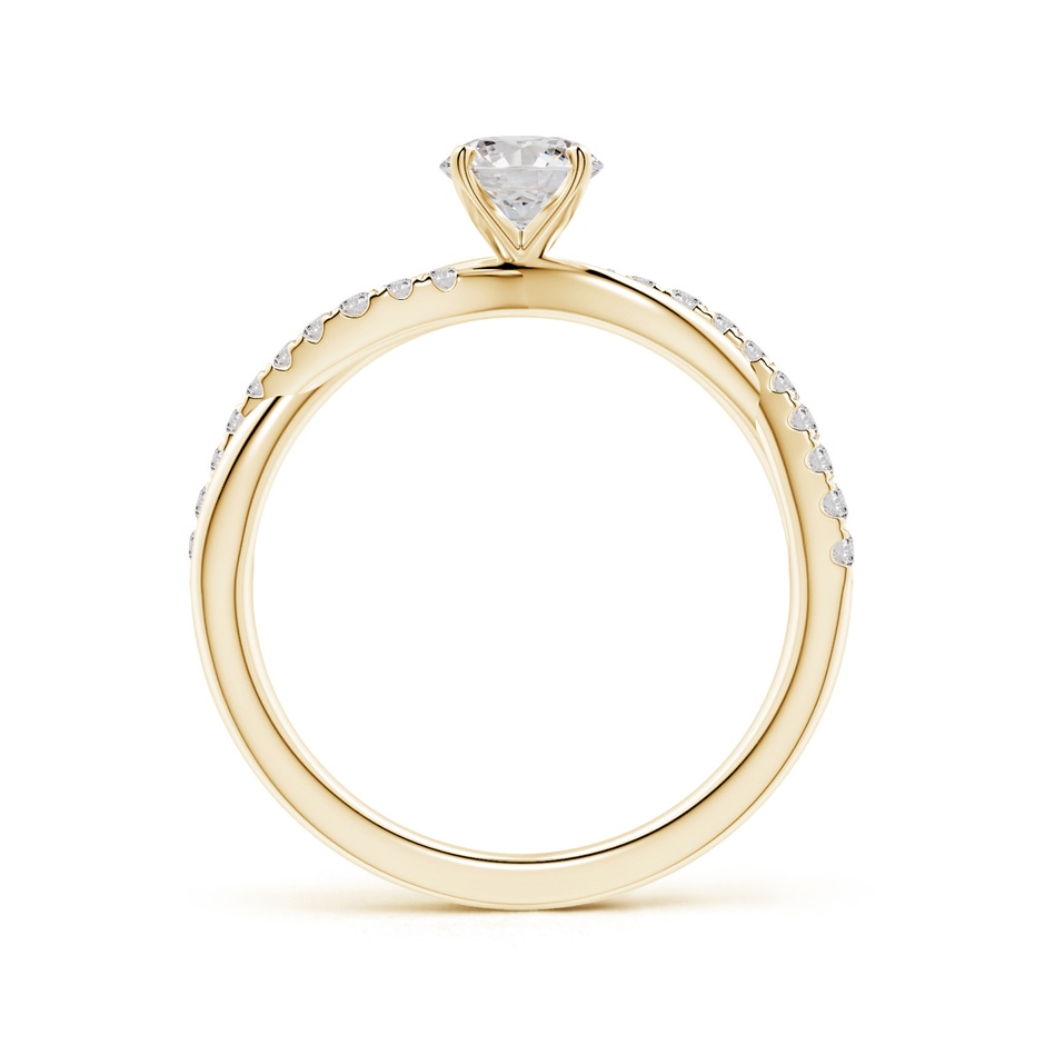 5.2mm IJI1I2 Solitaire Diamond Twist Shank Engagement Ring with Accents in Yellow Gold side-1