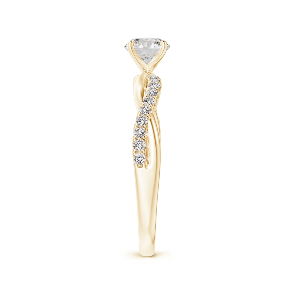 5.2mm IJI1I2 Solitaire Diamond Twist Shank Engagement Ring with Accents in Yellow Gold side-2