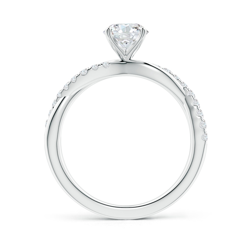 6mm GVS2 Solitaire Diamond Twist Shank Engagement Ring with Accents in P950 Platinum Side-1