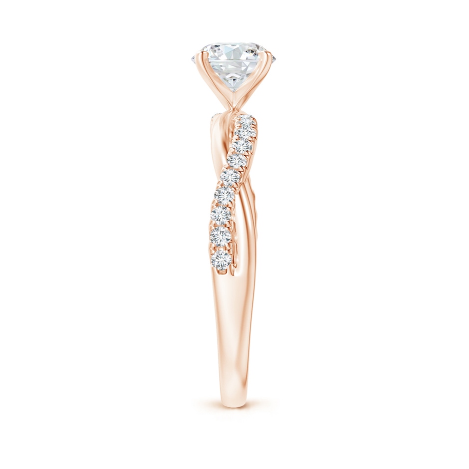 6mm GVS2 Solitaire Diamond Twist Shank Engagement Ring with Accents in Rose Gold side-2